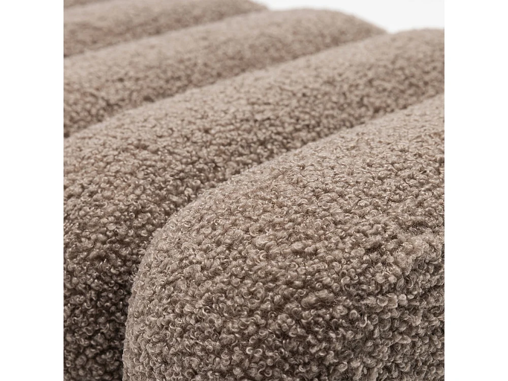 Leto - Pouf rembourré en tissu bouclette - Taupe