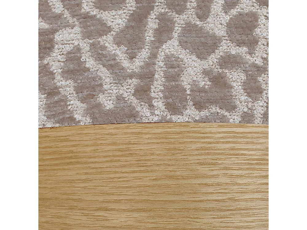 Wild - Pouf rond en tissu imprimé léopard ø 40cm - Beige