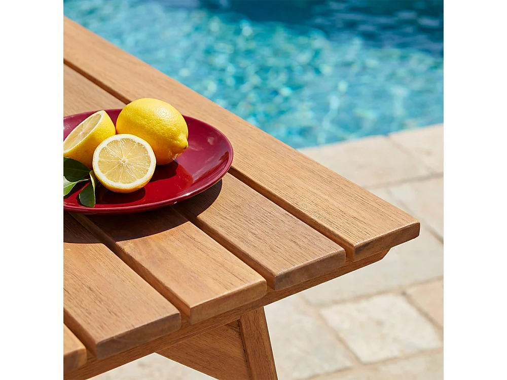 Ava - Table à manger de jardin 6 personnes en bois - Bois clair