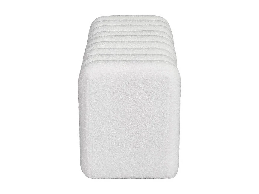 Leto - Banc rembourré en tissu bouclette L79cm - Blanc