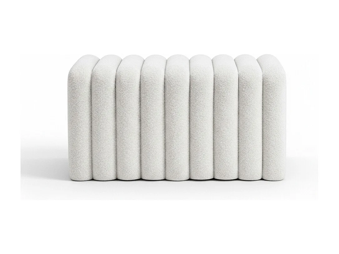 Leto - Banc rembourré en tissu bouclette L79cm - Blanc