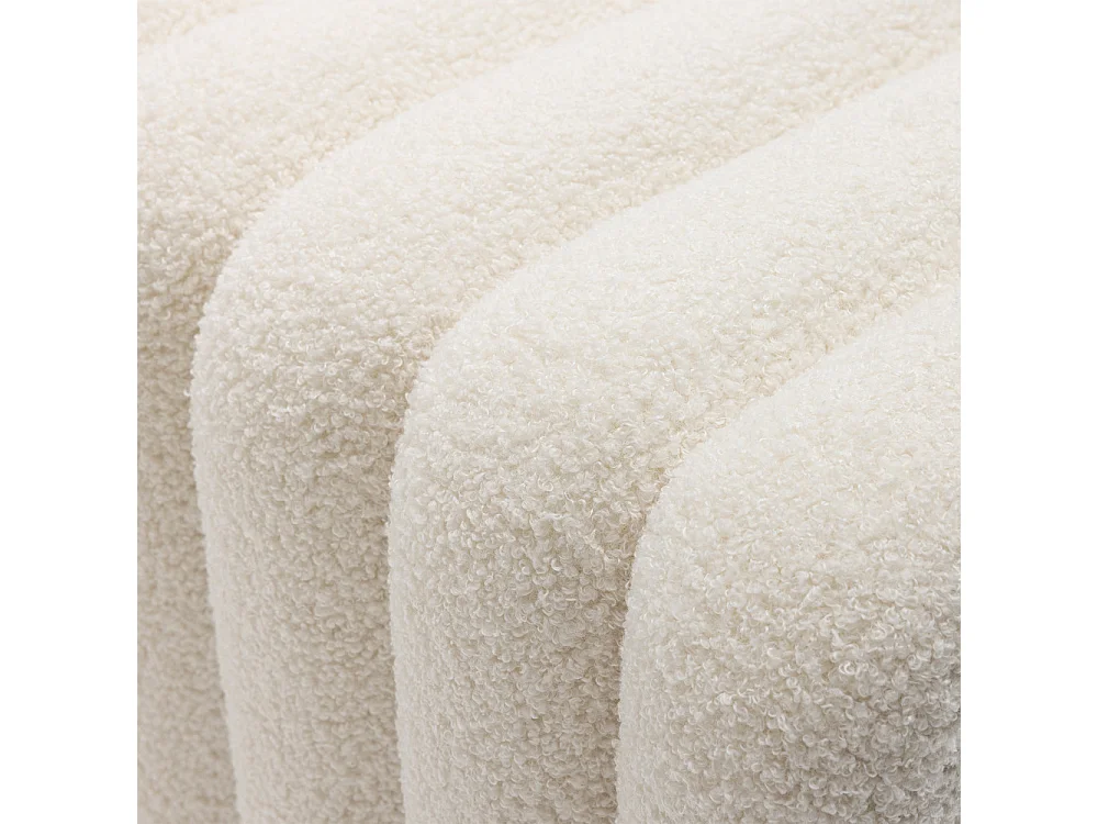Leto - Banc rembourré en tissu bouclette L79cm - Blanc