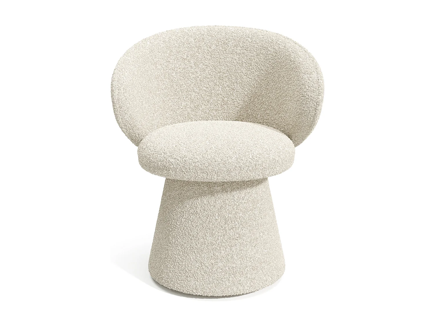 Fauteuil de salon rotatif 180° bouclette crème FLARE