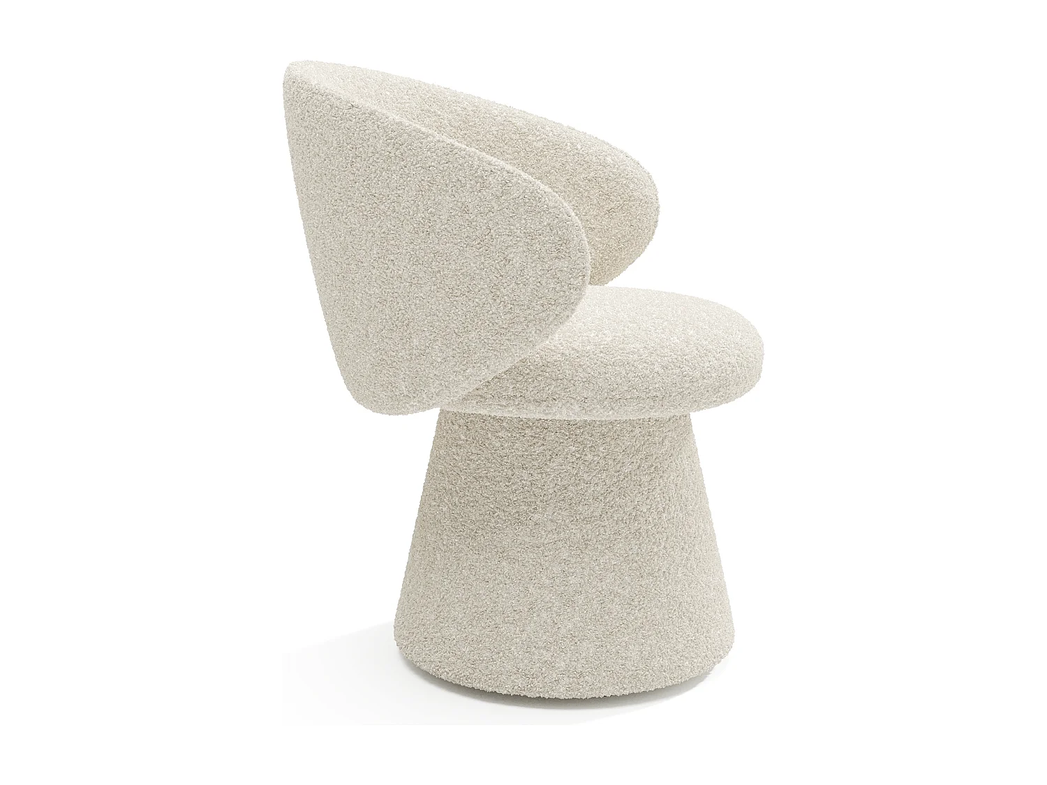 Fauteuil de salon rotatif 180° bouclette crème FLARE