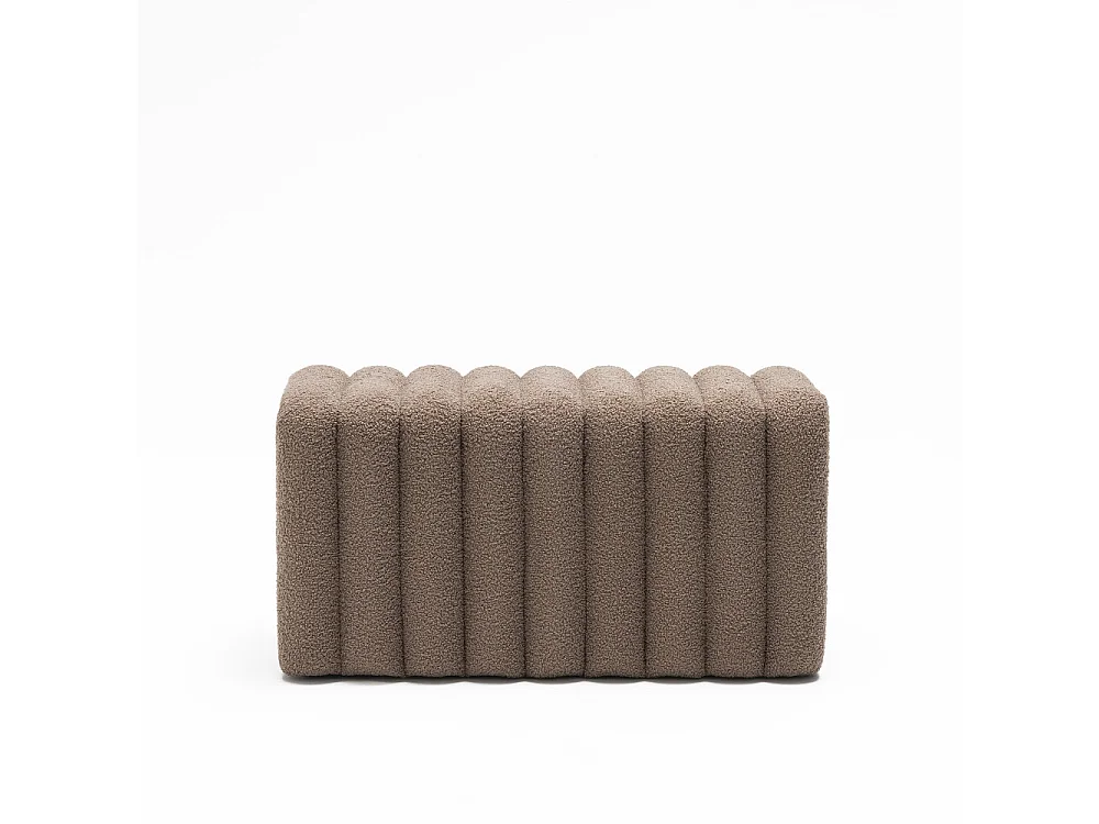 Leto - Banc rembourré en tissu bouclette L79cm - Taupe