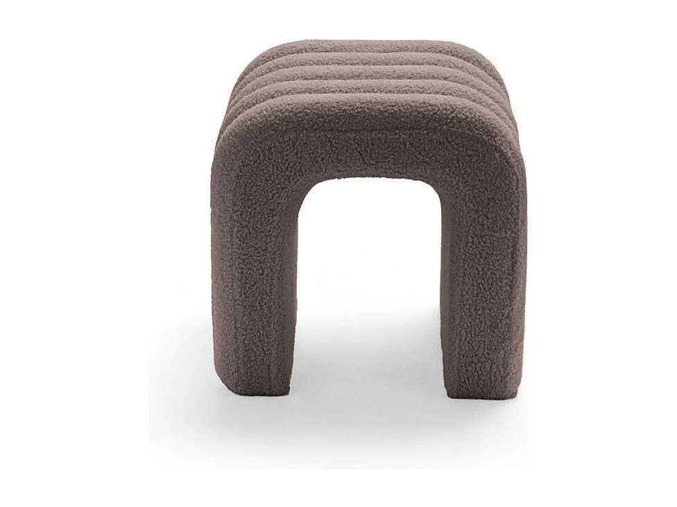 Mui - Lot de 2 tabourets rembourrés en tissu bouclette - Taupe