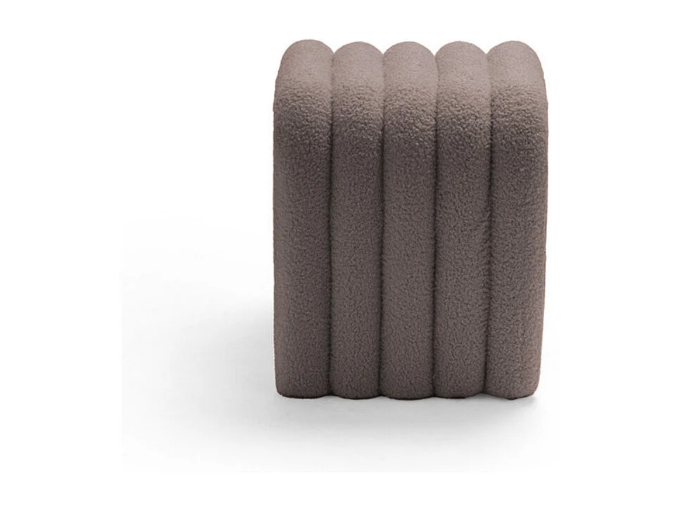 Mui - Lot de 2 tabourets rembourrés en tissu bouclette - Taupe