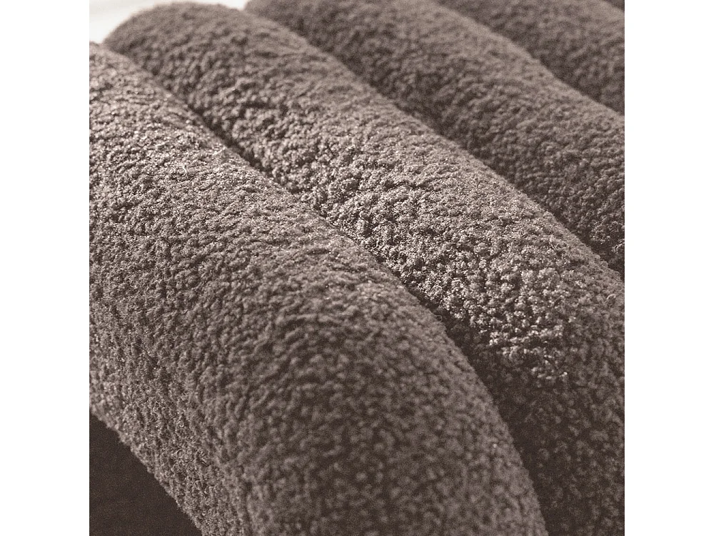 Mui - Lot de 2 tabourets rembourrés en tissu bouclette - Taupe