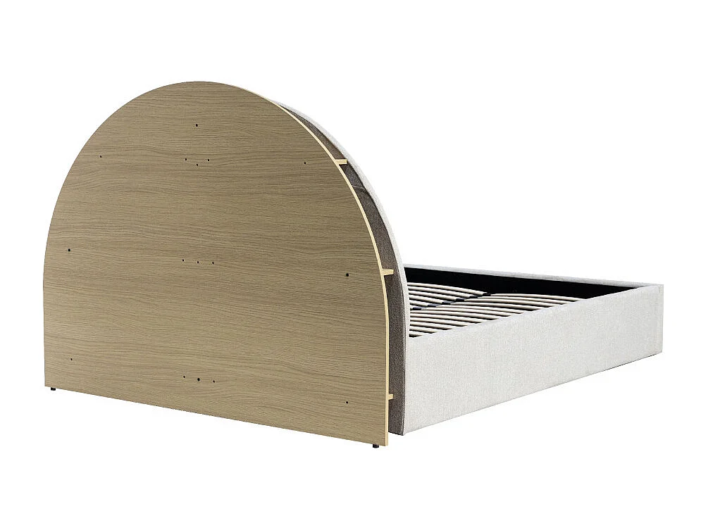 Brie - Lit coffre en tissu avec rangements intégrés 140x190cm - Beige