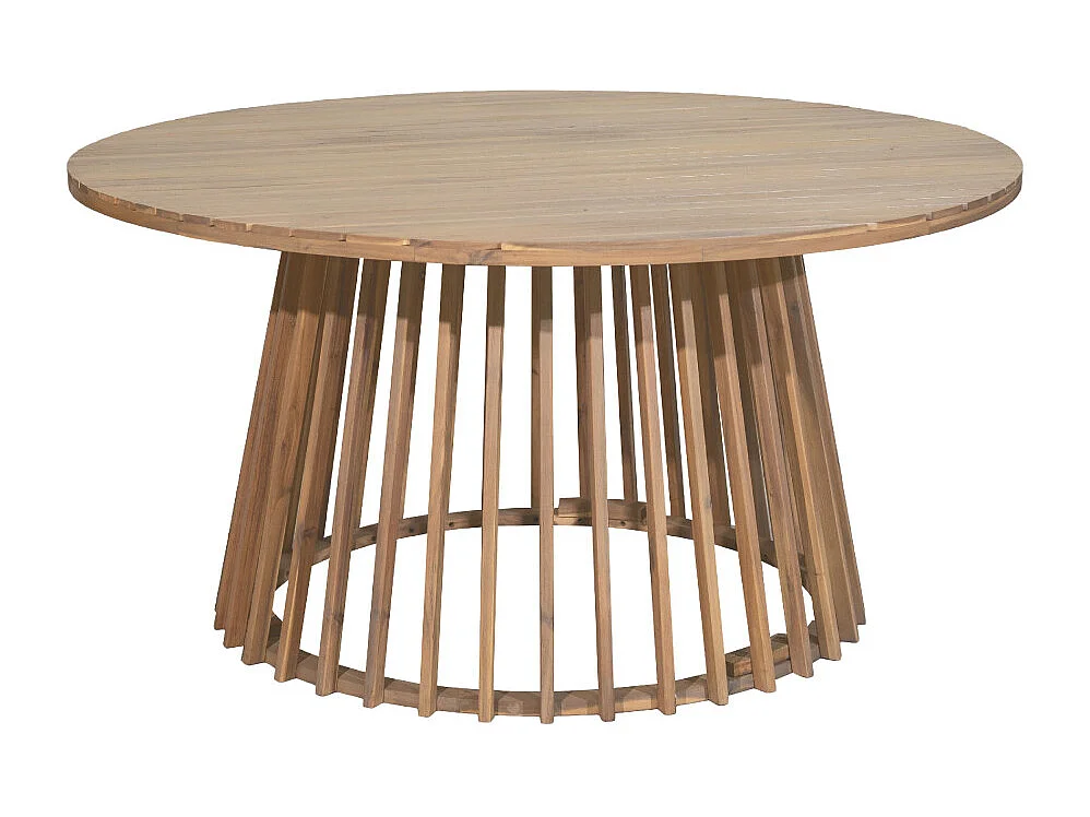 Boro - Table à manger de jardin 6 personnes ronde en bois d'acacia ø 150 cm - Bois clair