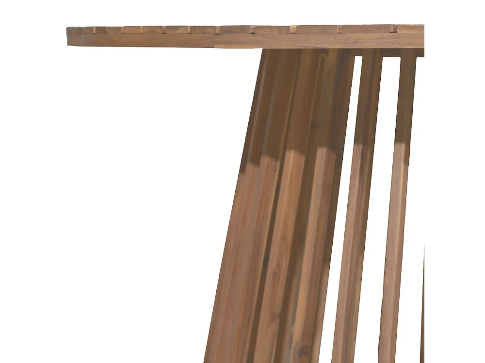 Boro - Table à manger de jardin 6 personnes ronde en bois d'acacia ø 150 cm - Bois clair