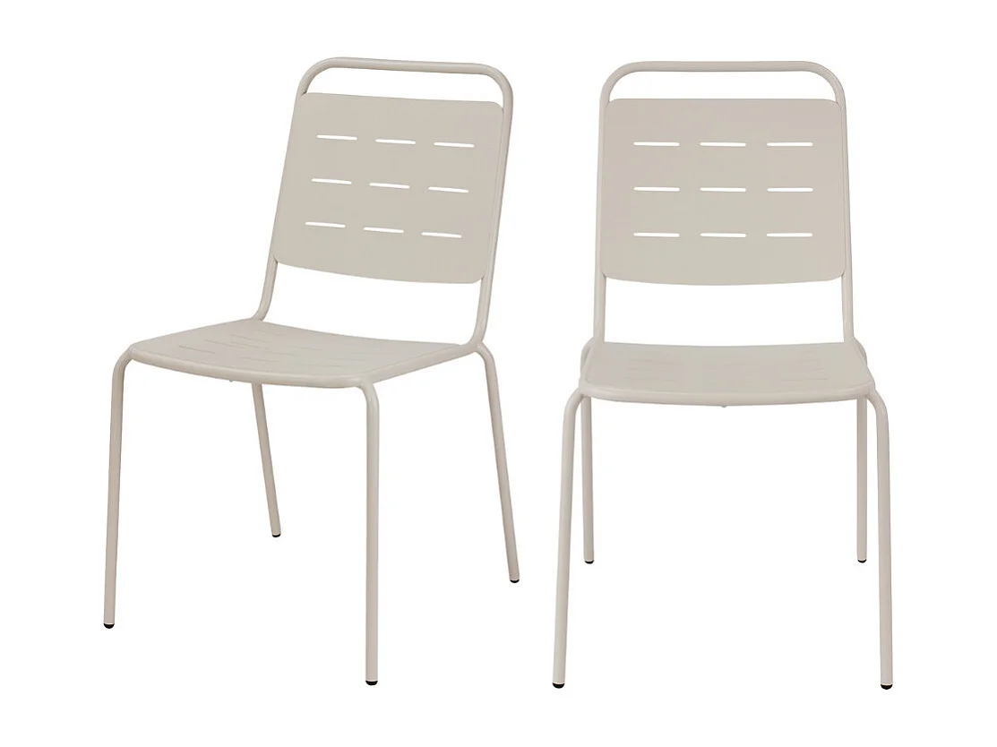 Aria - Lot de 4 chaises de jardin en métal - Beige