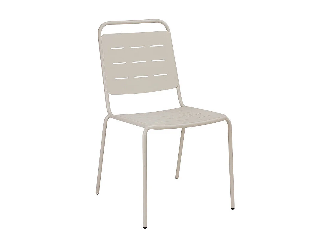 Aria - Lot de 4 chaises de jardin en métal - Beige