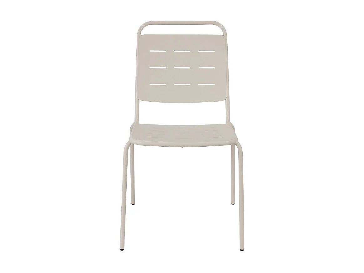 Aria - Lot de 4 chaises de jardin en métal - Beige