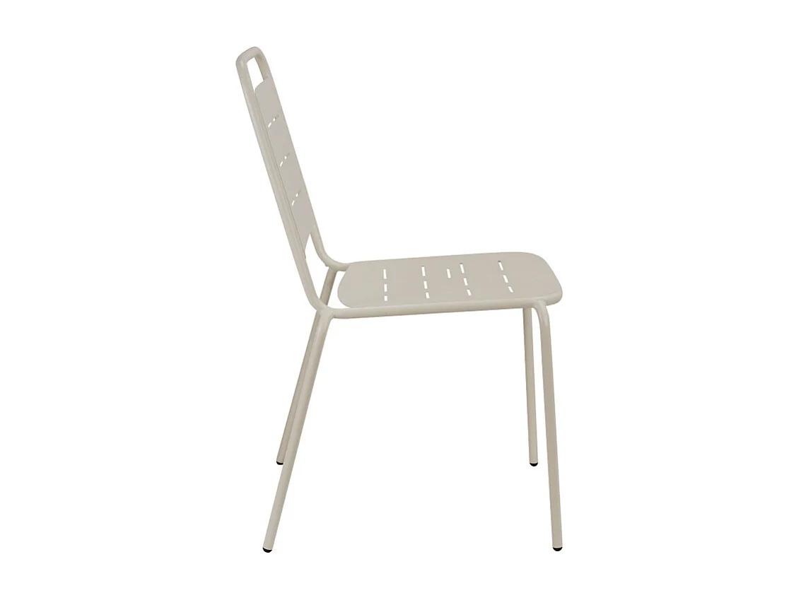 Aria - Lot de 4 chaises de jardin en métal - Beige