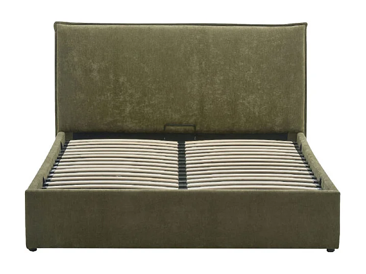 Cama -  Lit coffre en tissu 140x190cm - Vert