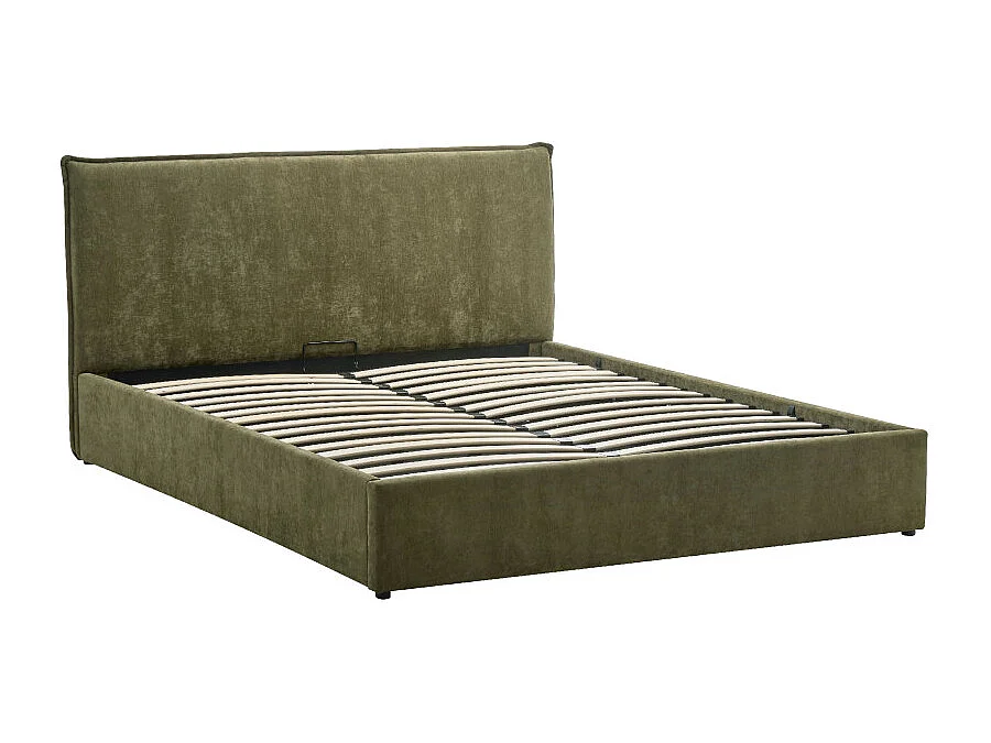 Cama -  Lit coffre en tissu 140x190cm - Vert
