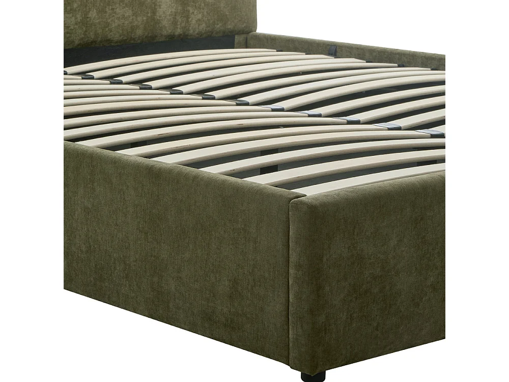 Cama -  Lit coffre en tissu 140x190cm - Vert