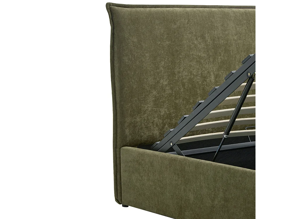 Cama -  Lit coffre en tissu 140x190cm - Vert