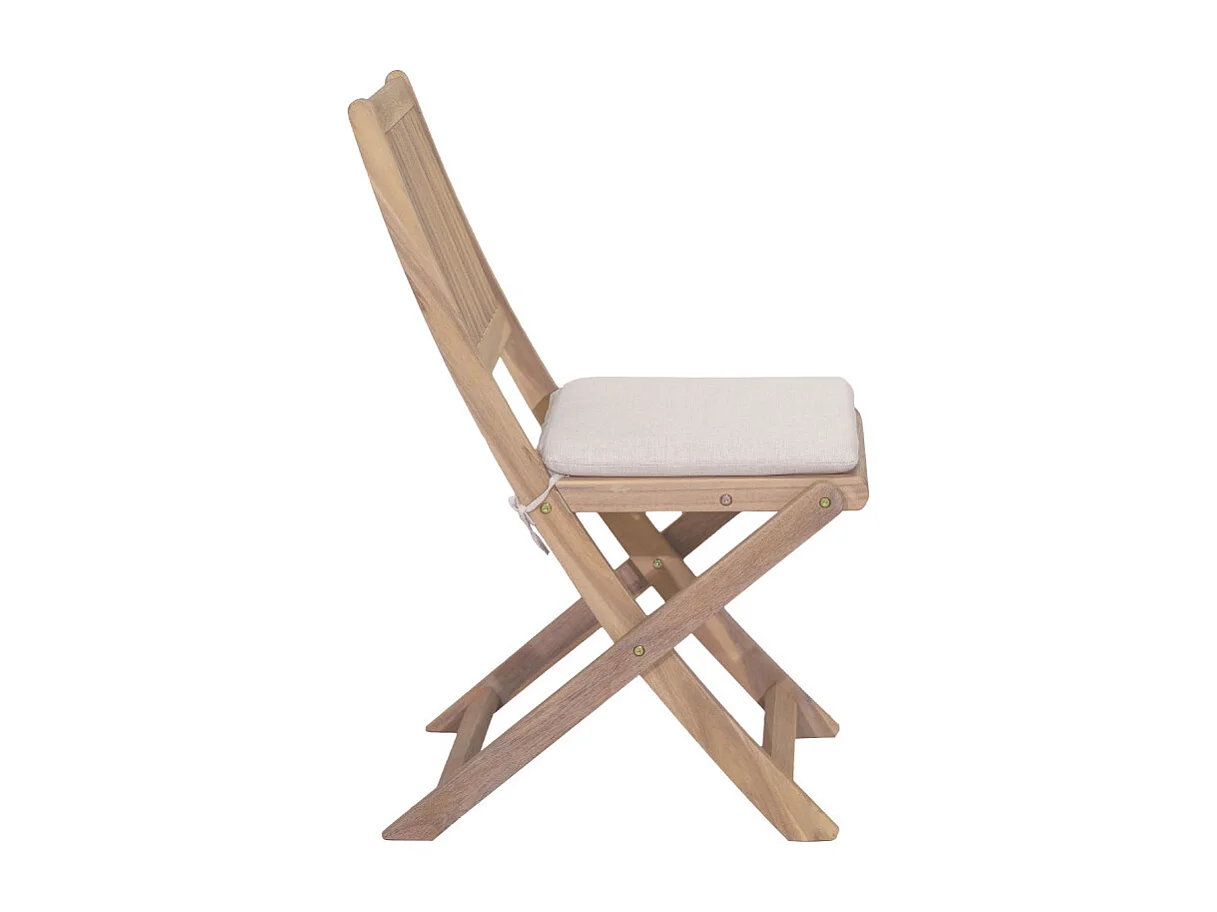 Lina - Lot de 2 chaises pliantes de jardin en bois - Bois clair