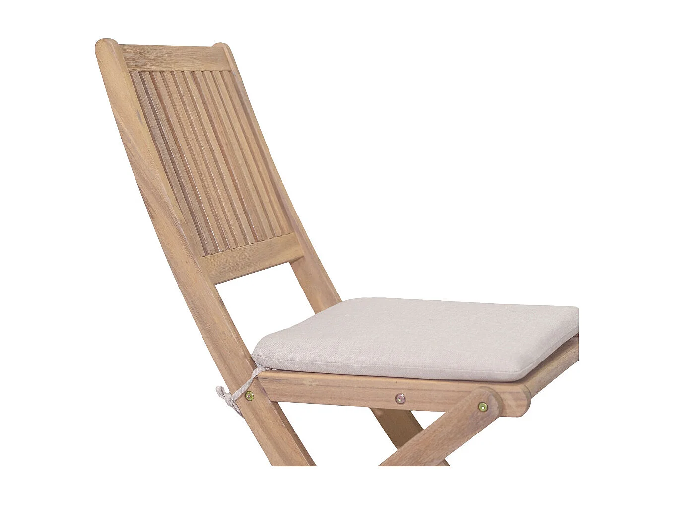 Lina - Lot de 2 chaises pliantes de jardin en bois - Bois clair