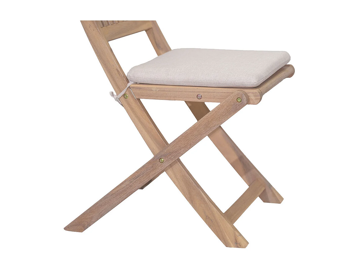 Lina - Lot de 2 chaises pliantes de jardin en bois - Bois clair