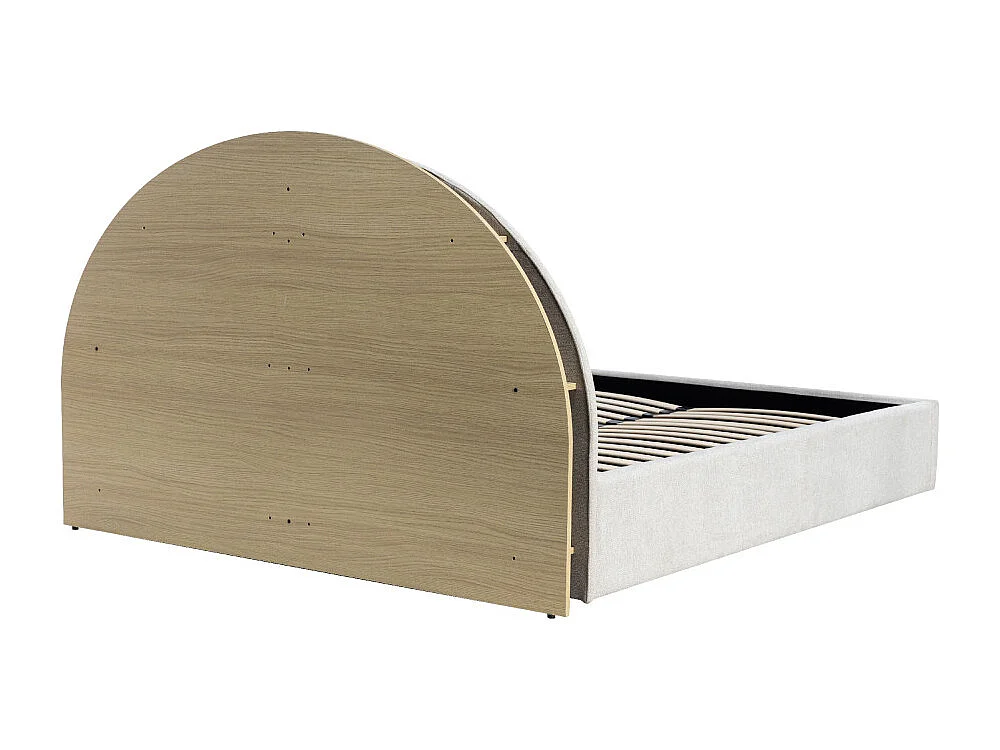 Brie - Lit coffre en tissu avec rangements intégrés 160x200cm - Beige