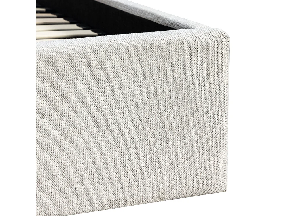 Brie - Lit coffre en tissu avec rangements intégrés 160x200cm - Beige