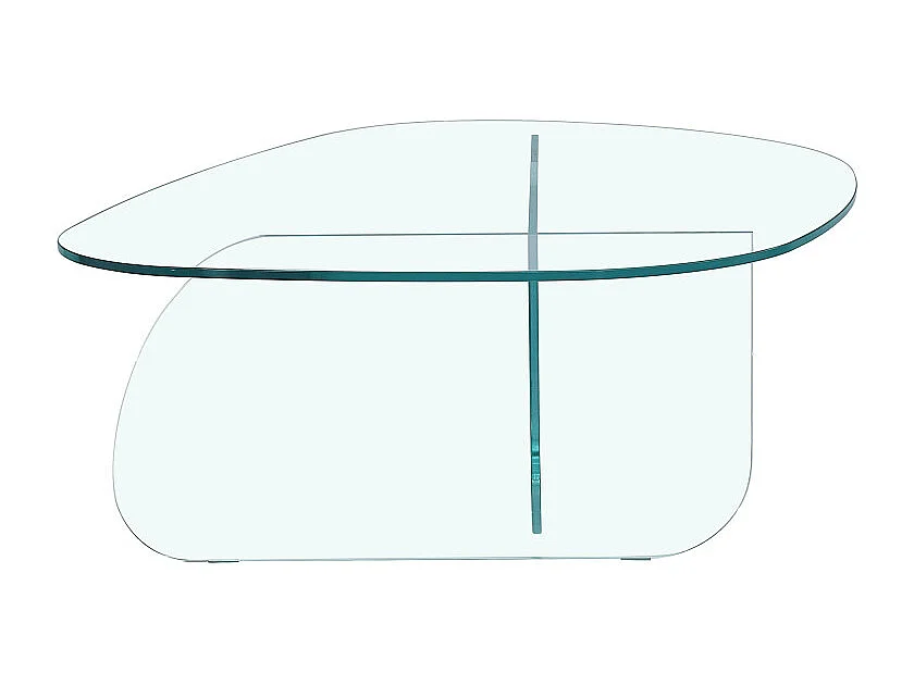 Tila - Table basse organique en verre L100cm - Transparent