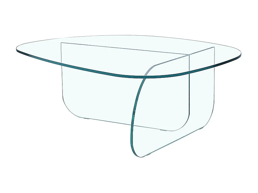 Tila - Table basse organique en verre L100cm - Transparent