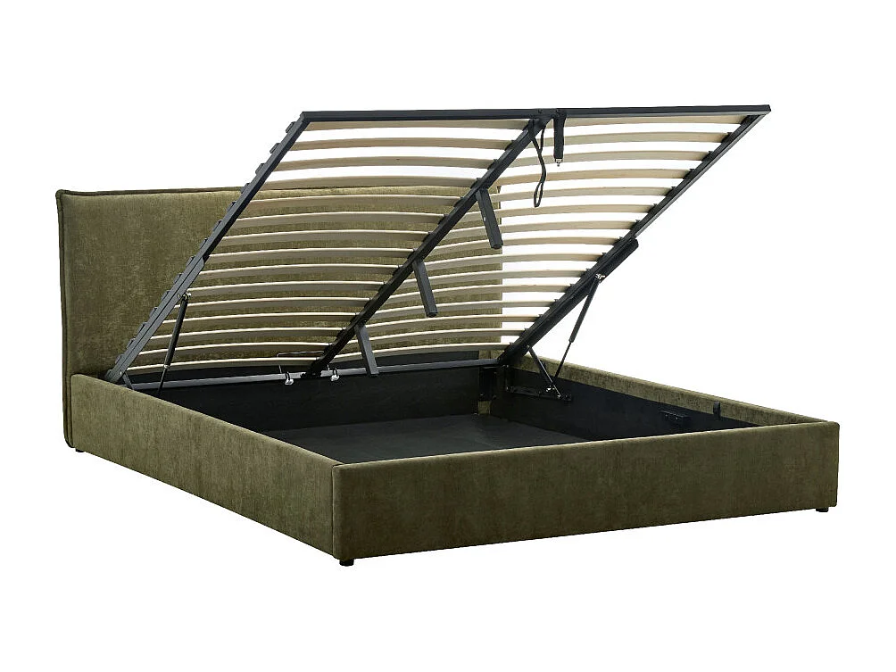 Cama -  Lit coffre en tissu 160x200cm - Vert