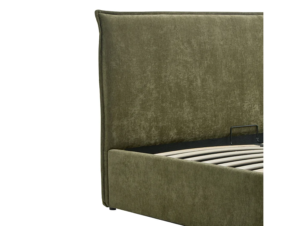 Cama -  Lit coffre en tissu 160x200cm - Vert