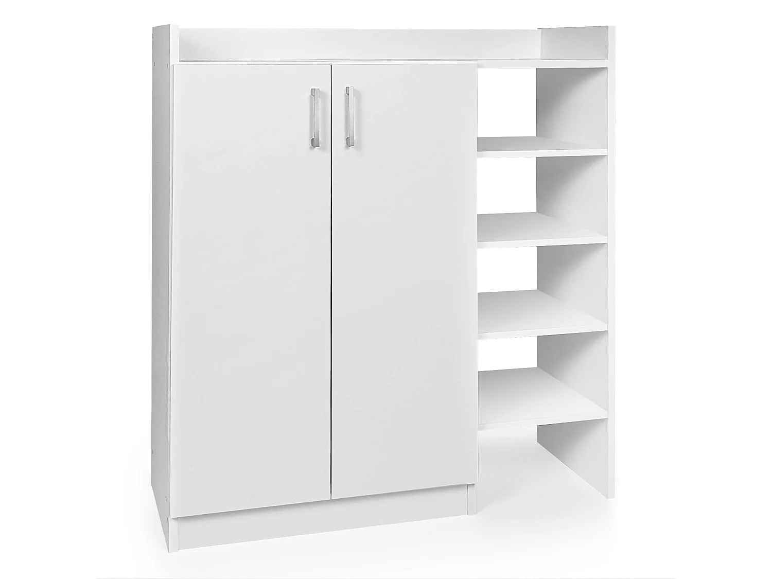 Biały regał Szafka z bocznymi półkami Biała