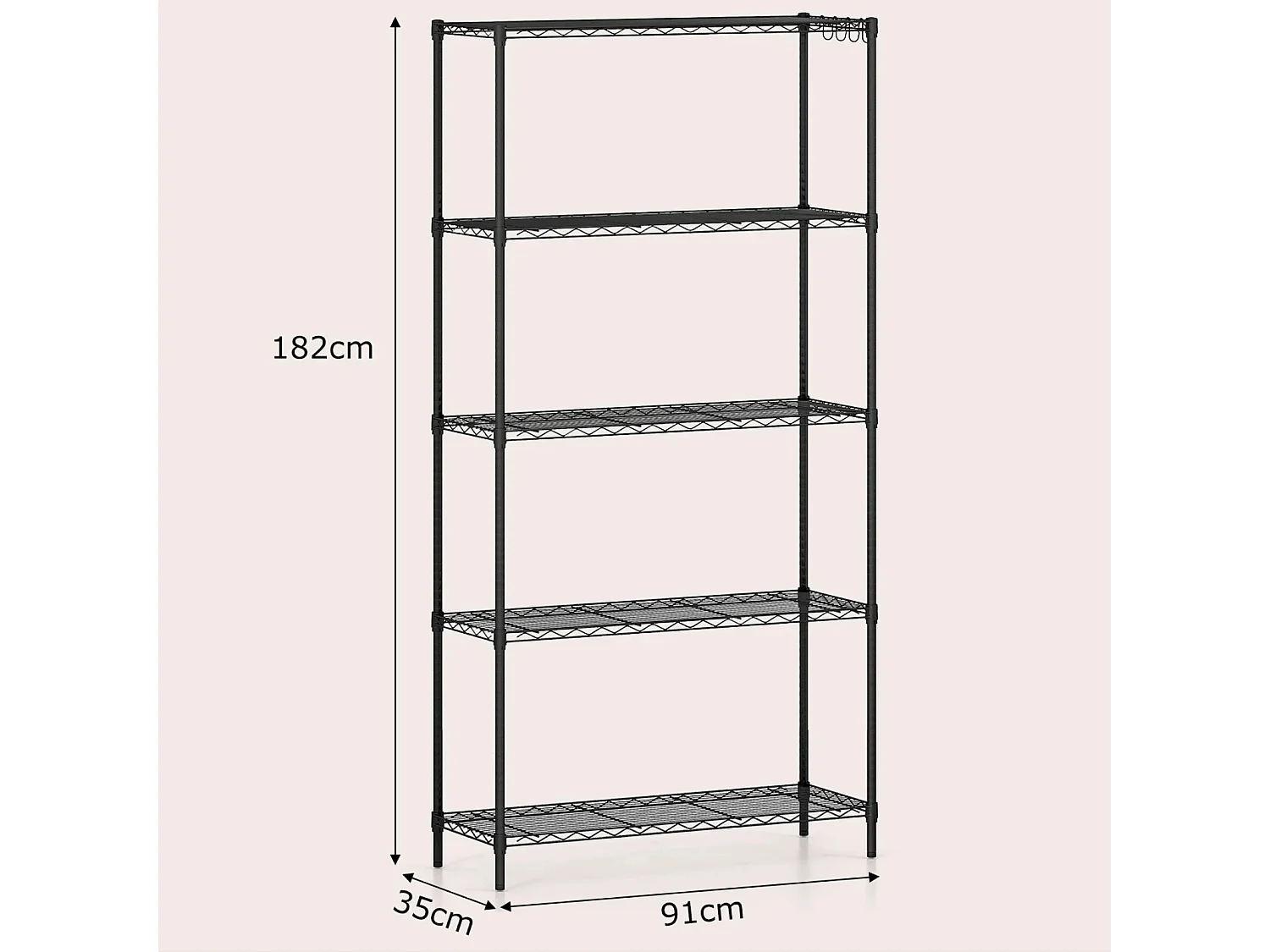 5-stöckiges Metall Aufbewahrungsregal Schwerlast-verstellbares Universalregal