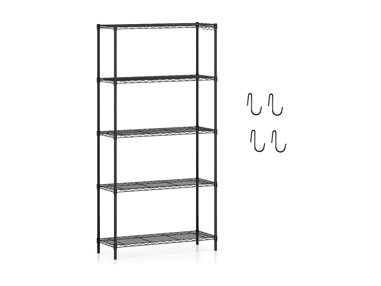 5-stöckiges Metall Aufbewahrungsregal Schwerlast-verstellbares Universalregal