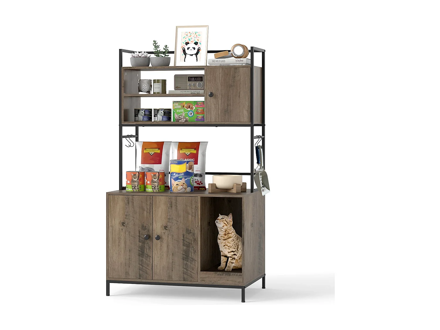 Regał z zamykaną szafką na kuwetę dla kota Szafka do salonu