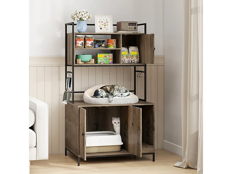 Regał z zamykaną szafką na kuwetę dla kota Szafka do salonu