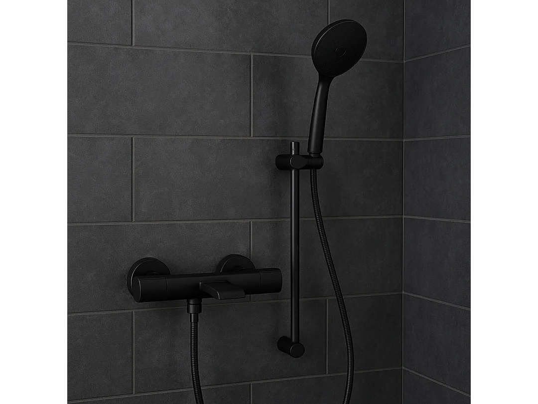 Carra termostatyczna bateria wannowo-prysznicowa czarna - Essebagno