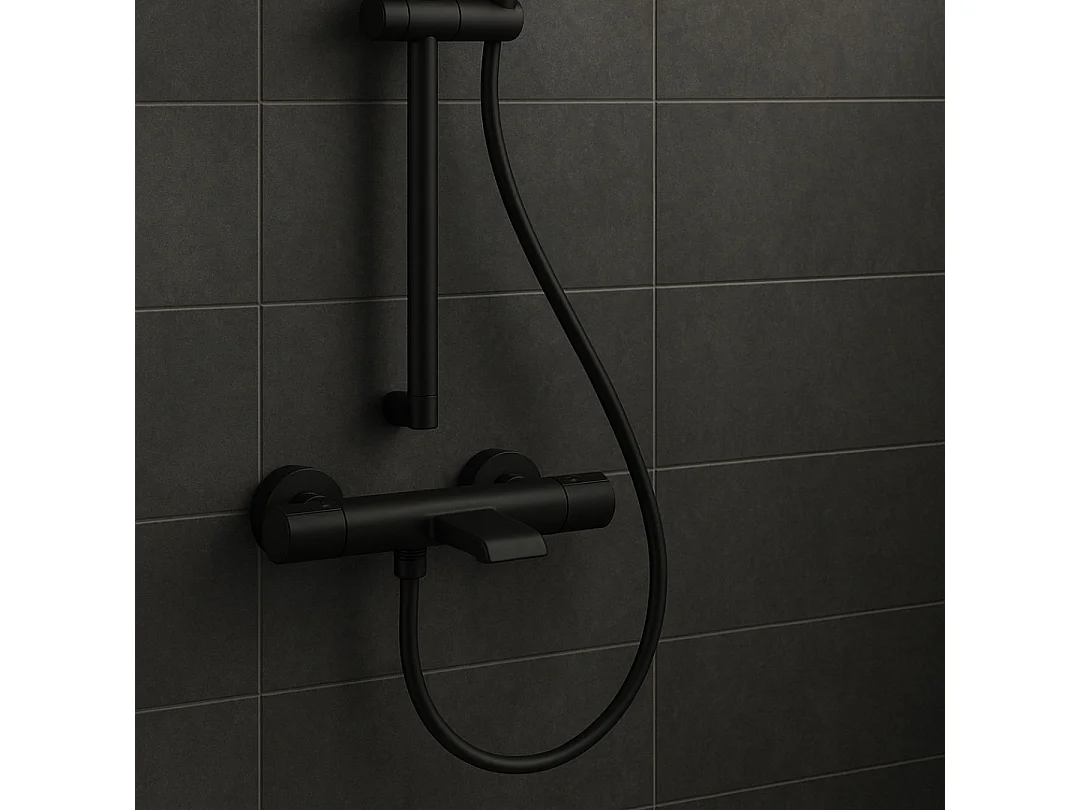 Carra termostatyczna bateria wannowo-prysznicowa czarna - Essebagno