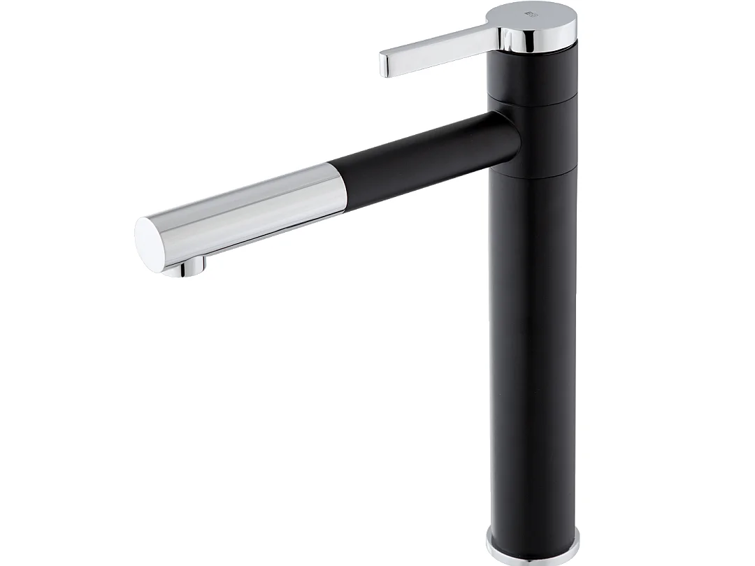 Ultrate mitigeur lavabo haut noir et chromé - Essebagno