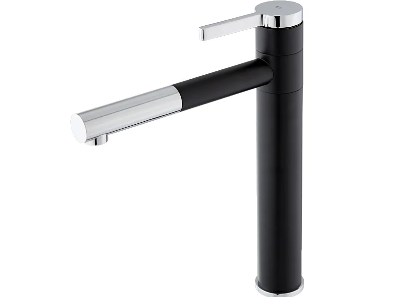 Ultrate mitigeur lavabo haut noir et chromé - Essebagno