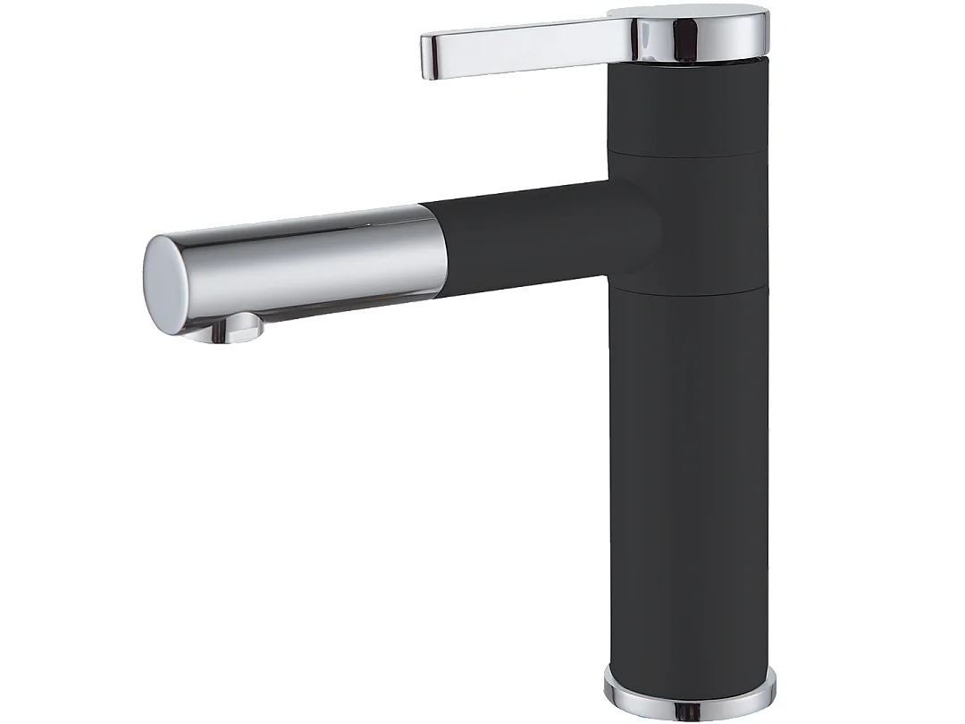 Ultrate mitigeur lavabo bas noir et chromé - Essebagno