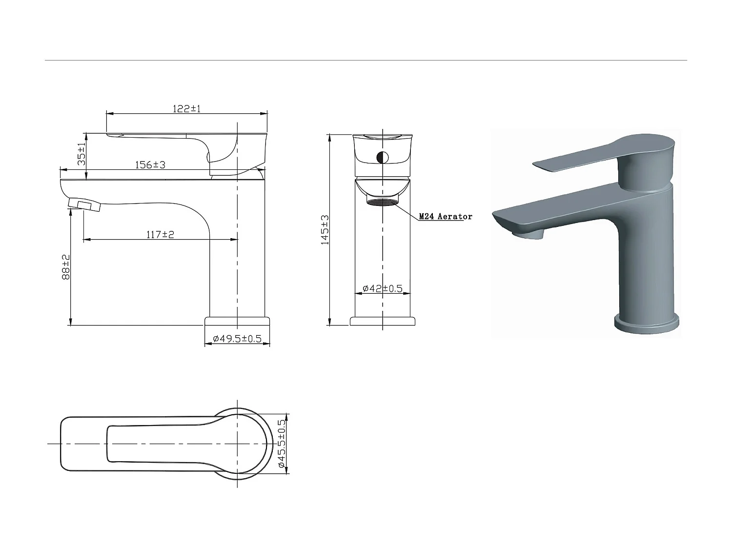 Lover mitigeur lavabo noir chromé - Essebagno