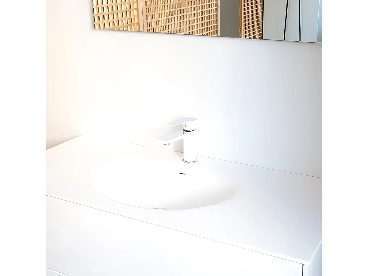 Lover mitigeur lavabo blanc chromé - Essebagno