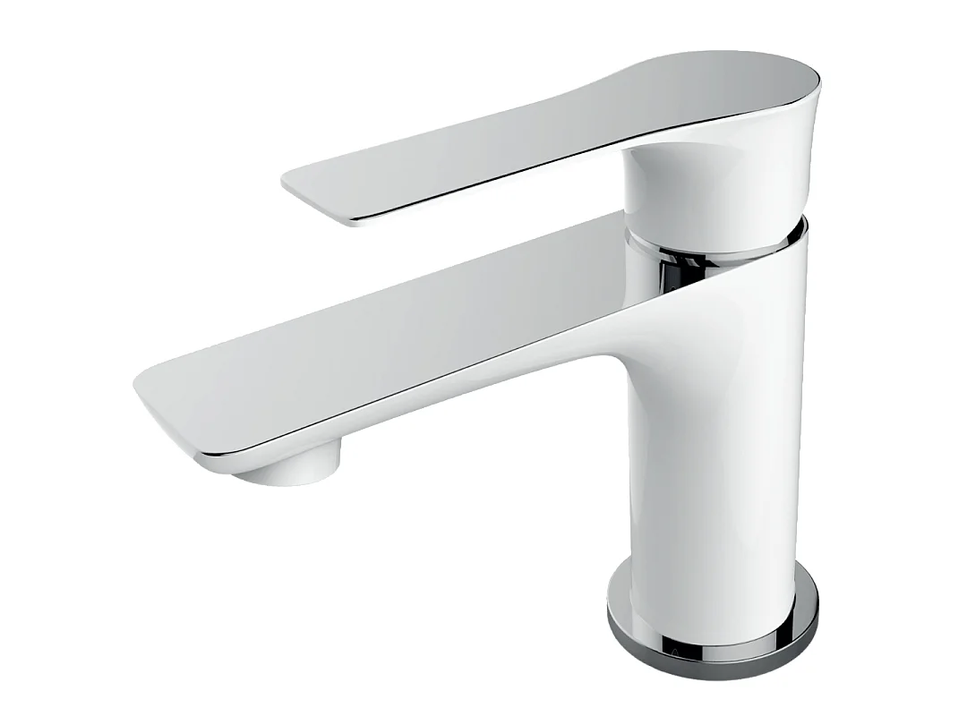 Lover mitigeur lavabo blanc chromé - Essebagno