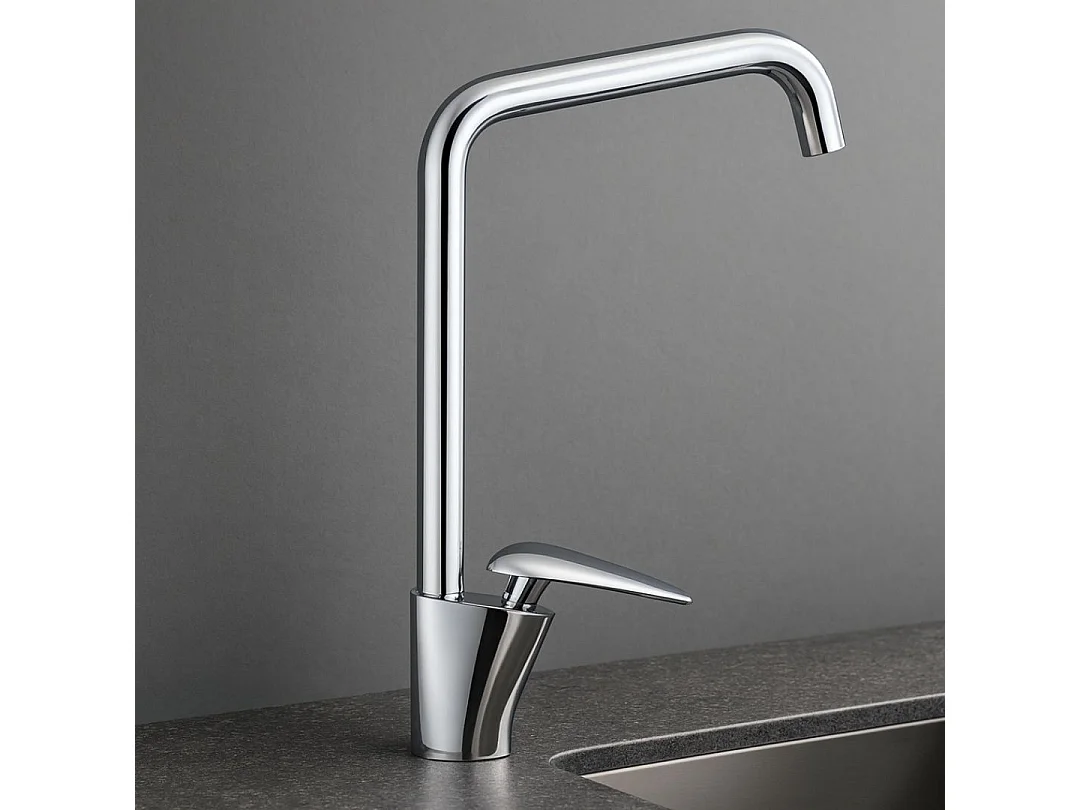 Galet mitigeur lavabo bec chrome poignée chrome - Essebagno