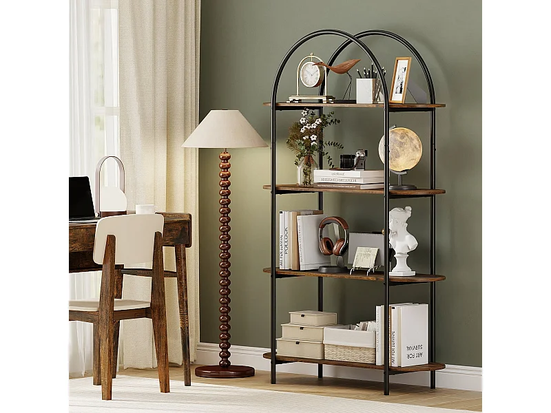 4-poziomowy regał z metalową ramą Regał na książki