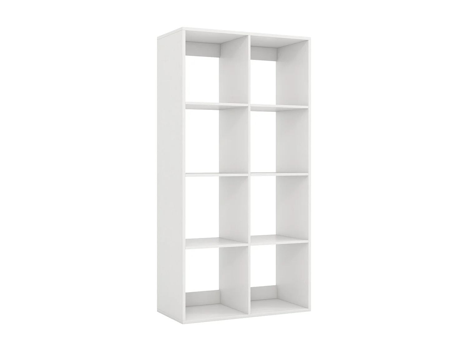 8-Würfel Bücherregal modernes Würfelregal mit Rückwand-Schutzgeländer & Kippschutz-Set 69,5 x 33 x 137 cm Weiß