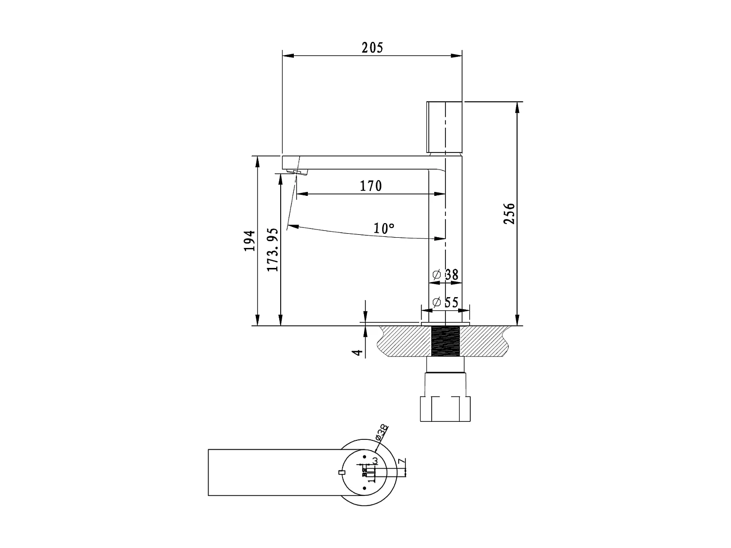 Exil mitigeur lavabo haut chromé - Essebagno