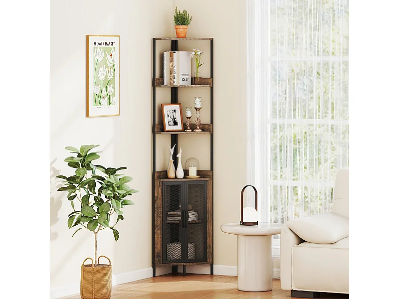 Regał narożny z szafką Regał na książki